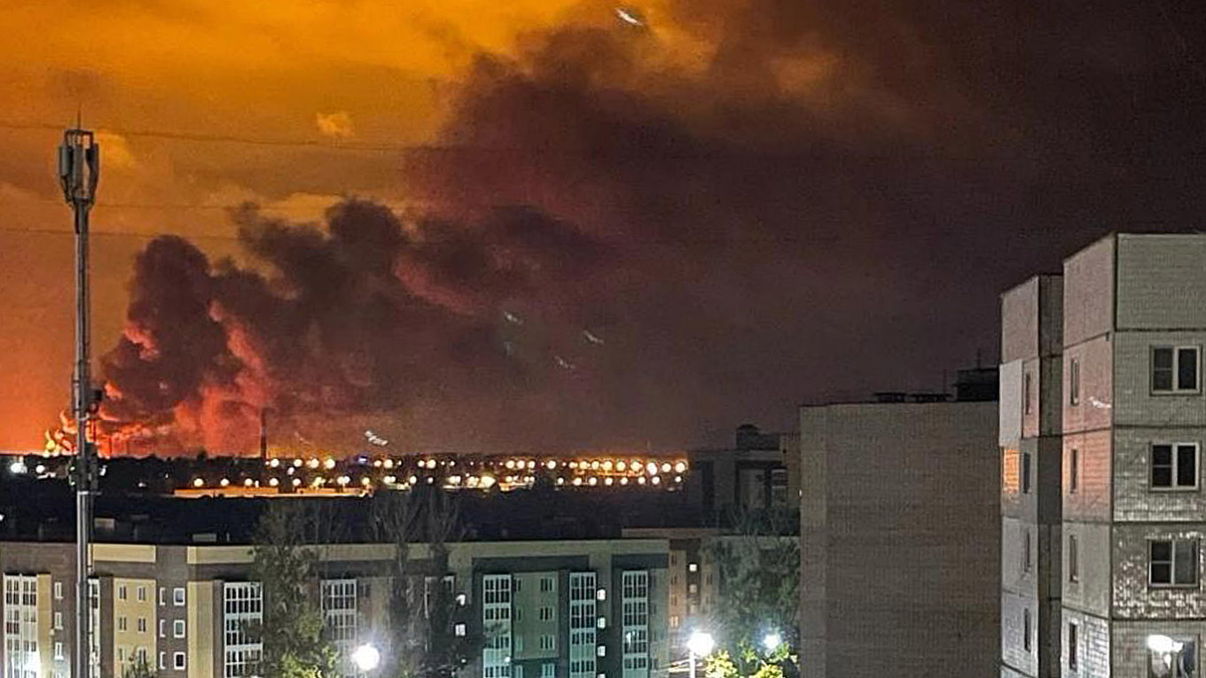 Ukrainian Drone Strike Sparks Fire at Major Russian Oil Refinery